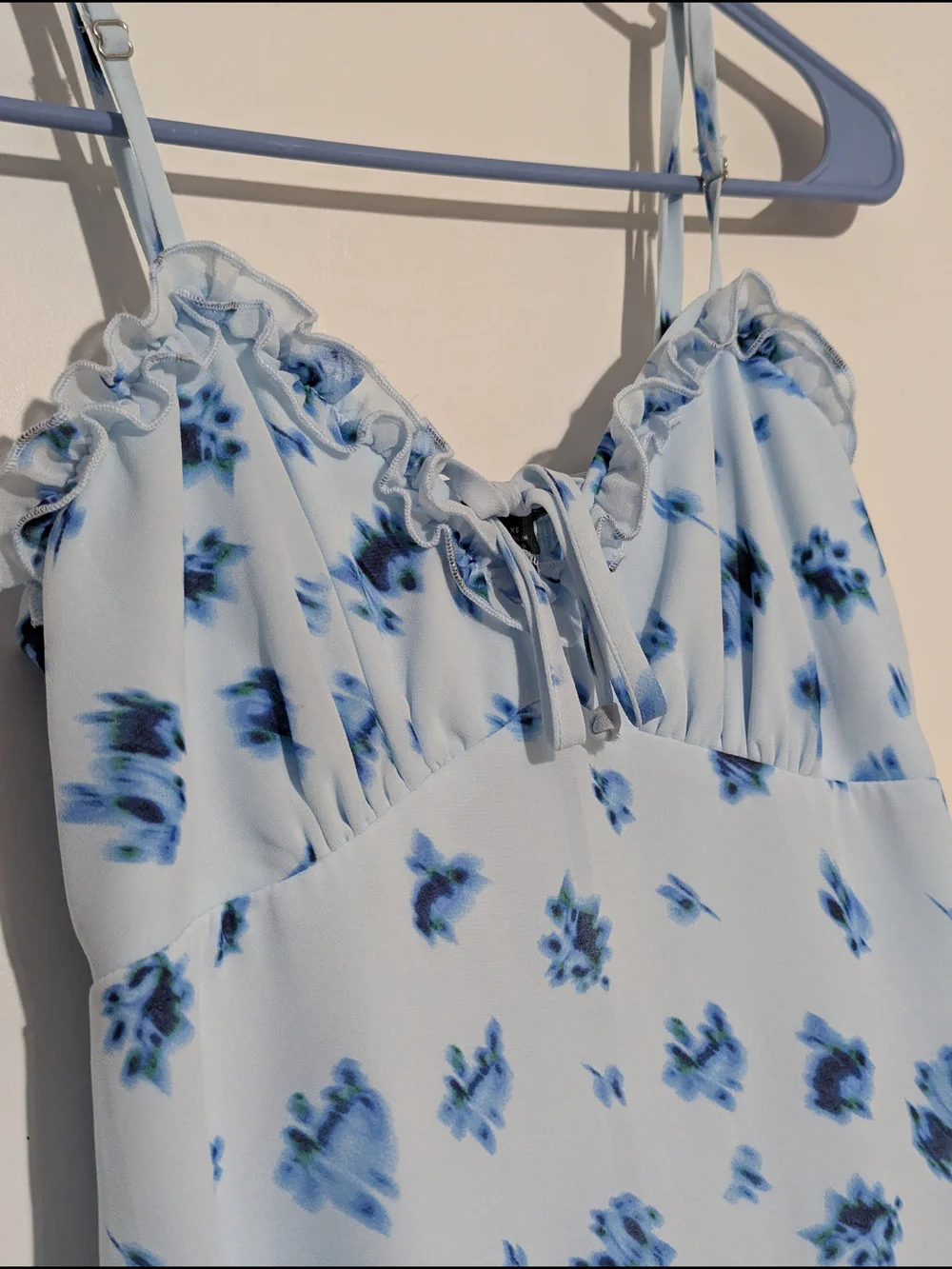 wild fable Light Blue and Navy Floral Slip Dress